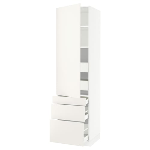 SEKTION / MAXIMERA Gabinete alto+puerta/3 frnt/5 cjn, blanco/Veddinge blanco, 24x24x90 "