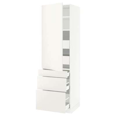 SEKTION / MAXIMERA Gabinete alto+puerta/3 frnt/5 cjn, blanco/Veddinge blanco, 24x24x80 "