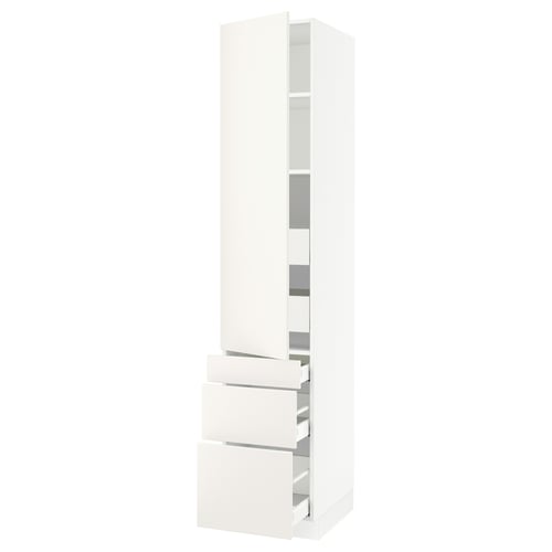 SEKTION / MAXIMERA Gabinete alto+puerta/3 frnt/5 cjn, blanco/Veddinge blanco, 18x24x90 "