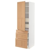 SEKTION / MAXIMERA Gabinete alto+puerta/3 frnt/5 cjn, blanco/Vedhamn roble, 24x24x80 "