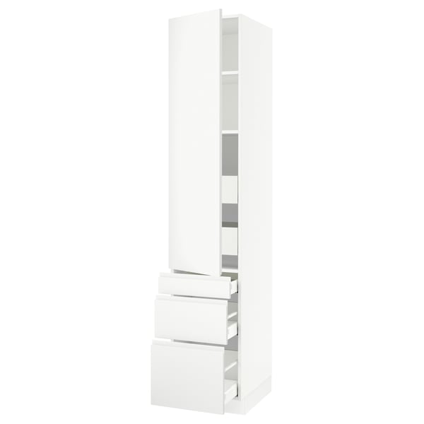 SEKTION / MAXIMERA Gabinete alto+puerta/3 frnt/5 cjn, blanco/Voxtorp blanco mate, 18x24x90 "