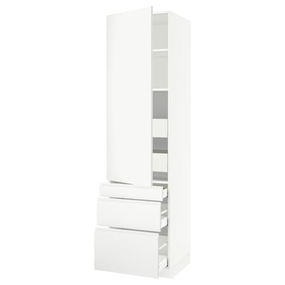 SEKTION / MAXIMERA Gabinete alto+puerta/3 frnt/5 cjn, blanco/Voxtorp blanco mate, 24x24x90 "