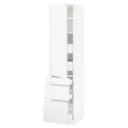 SEKTION / MAXIMERA Gabinete alto+puerta/3 frnt/5 cjn, blanco/Voxtorp blanco mate, 18x24x80 "