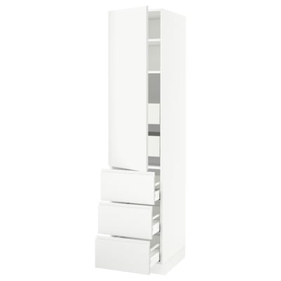 SEKTION / MAXIMERA Gabinete alto+puerta/3 frnt/5 cjn, blanco/Voxtorp blanco mate, 18x24x80 "