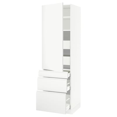 SEKTION / MAXIMERA Gabinete alto+puerta/3 frnt/5 cjn, blanco/Voxtorp blanco mate, 24x24x80 "