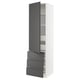 SEKTION / MAXIMERA Gabinete alto+puerta/3 frnt/5 cjn, blanco/Voxtorp gris oscuro, 24x24x90 "