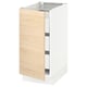 SEKTION / MAXIMERA Gabinete bajo+1 puerta/3 cajones, blanco/Askersund efecto de fresno claro, 15x24x30 "