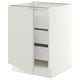 SEKTION / MAXIMERA Gabinete bajo+1 puerta/3 cajones, blanco/Aspudden gris claro, 24x24x30 "