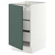 SEKTION / MAXIMERA Gabinete bajo+1 puerta/3 cajones, blanco/Aspudden gris verdoso oscuro, 18x24x30 "