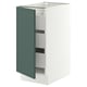 SEKTION / MAXIMERA Gabinete bajo+1 puerta/3 cajones, blanco/Aspudden gris verdoso oscuro, 15x24x30 "