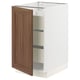 SEKTION / MAXIMERA Gabinete bajo+1 puerta/3 cajones, blanco Enköping/marrón efecto de nogal, 18x24x30 "
