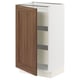 SEKTION / MAXIMERA Gabinete bajo+1 puerta/3 cajones, blanco Enköping/marrón efecto de nogal, 18x15x30 "