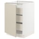 SEKTION / MAXIMERA Gabinete bajo+1 puerta/3 cajones, blanco/Havstorp beige, 21x24x30 "