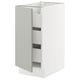 SEKTION / MAXIMERA Gabinete bajo+1 puerta/3 cajones, blanco/Havstorp gris claro, 15x24x30 "