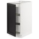 SEKTION / MAXIMERA Gabinete bajo+1 puerta/3 cajones, blanco/Lerhyttan teñido en negro, 15x24x30 "