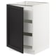 SEKTION / MAXIMERA Gabinete bajo+1 puerta/3 cajones, blanco/Lerhyttan teñido en negro, 21x24x30 "