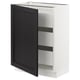 SEKTION / MAXIMERA Gabinete bajo+1 puerta/3 cajones, blanco/Lerhyttan teñido en negro, 24x15x30 "