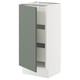 SEKTION / MAXIMERA Gabinete bajo+1 puerta/3 cajones, blanco/Nickebo verde grisáceo mate, 15x15x30 "