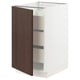 SEKTION / MAXIMERA Gabinete bajo+1 puerta/3 cajones, blanco/Sinarp marrón, 18x24x30 "