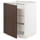 SEKTION / MAXIMERA Gabinete bajo+1 puerta/3 cajones, blanco/Sinarp marrón, 24x24x30 "