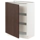 SEKTION / MAXIMERA Gabinete bajo+1 puerta/3 cajones, blanco/Sinarp marrón, 24x15x30 "