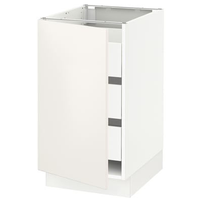 SEKTION / MAXIMERA Gabinete bajo+1 puerta/3 cajones, blanco/Veddinge blanco, 18x24x30 "