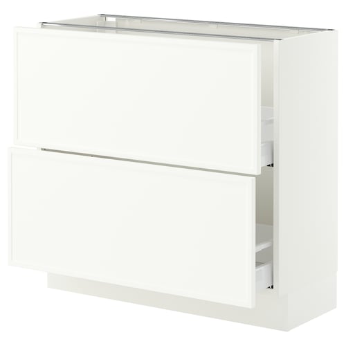 SEKTION / MAXIMERA Gabinete bajo+2 cajones, blanco/Aspudden blanco mate, 36x15x30 "
