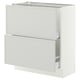 SEKTION / MAXIMERA Gabinete bajo+2 cajones, blanco/Aspudden gris claro, 30x15x30 "