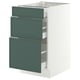 SEKTION / MAXIMERA Gabinete bajo+2 cajones, blanco/Aspudden gris verdoso oscuro, 18x24x30 "