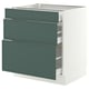 SEKTION / MAXIMERA Gabinete bajo+2 cajones, blanco/Aspudden gris verdoso oscuro, 30x24x30 "