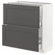 SEKTION / MAXIMERA Gabinete bajo+2 cajones, blanco/Axstad gris oscuro, 30x15x30 "