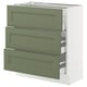 Opción: SEKTION / MAXIMERA Gabinete bajo+2 cajones, blanco/Axstad gris-verde, 30x15x30 "