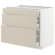 SEKTION / MAXIMERA Gabinete bajo+2 cajones, blanco/Havstorp beige, 36x24x30 "