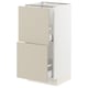 SEKTION / MAXIMERA Gabinete bajo+2 cajones, blanco/Havstorp beige, 15x15x30 "
