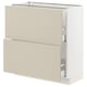 SEKTION / MAXIMERA Gabinete bajo+2 cajones, blanco/Havstorp beige, 30x15x30 "