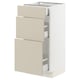 SEKTION / MAXIMERA Gabinete bajo+2 cajones, blanco/Havstorp beige, 15x15x30 "