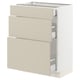 SEKTION / MAXIMERA Gabinete bajo+2 cajones, blanco/Havstorp beige, 24x15x30 "