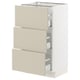 SEKTION / MAXIMERA Gabinete bajo+2 cajones, blanco/Havstorp beige, 18x15x30 "