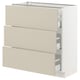 SEKTION / MAXIMERA Gabinete bajo+2 cajones, blanco/Havstorp beige, 30x15x30 "
