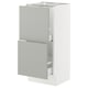 SEKTION / MAXIMERA Gabinete bajo+2 cajones, blanco/Havstorp gris claro, 15x15x30 "