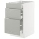 SEKTION / MAXIMERA Gabinete bajo+2 cajones, blanco/Havstorp gris claro, 18x24x30 "