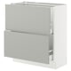 SEKTION / MAXIMERA Gabinete bajo+2 cajones, blanco/Havstorp gris claro, 30x15x30 "