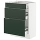 SEKTION / MAXIMERA Gabinete bajo+2 cajones, blanco/Havstorp verde oscuro, 24x15x30 "