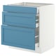 SEKTION / MAXIMERA Gabinete bajo+2 cajones, blanco/Lerhyttan azul, 30x24x30 "