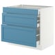 SEKTION / MAXIMERA Gabinete bajo+2 cajones, blanco/Lerhyttan azul, 36x24x30 "
