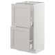 SEKTION / MAXIMERA Gabinete bajo+2 cajones, blanco/Lerhyttan gris claro, 15x15x30 "