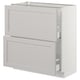 SEKTION / MAXIMERA Gabinete bajo+2 cajones, blanco/Lerhyttan gris claro, 30x15x30 "