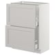 SEKTION / MAXIMERA Gabinete bajo+2 cajones, blanco/Lerhyttan gris claro, 24x15x30 "