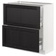 SEKTION / MAXIMERA Gabinete bajo+2 cajones, blanco/Lerhyttan teñido en negro, 30x15x30 "