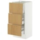 SEKTION / MAXIMERA Gabinete bajo+2 cajones, blanco/Sinarp chapa de roble, 15x15x30 "